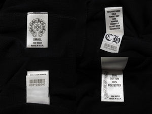 CHROME HEARTS クロムハーツ サーマル長袖Ｔシャツ オールドスクロールロゴ RN#95024 コットン ポリエステル ブラック サイズS 美品 中古 4b004791