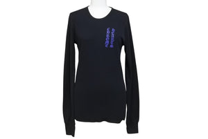 CHROME HEARTS クロムハーツ サーマル長袖Ｔシャツ オールドスクロールロゴ RN#95024 コットン ポリエステル ブラック サイズS 美品 中古 4b004791