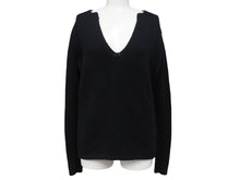 Load image into Gallery viewer, JIL SANDER ジルサンダー ニット Vネックセーター フェザーウェイト カシミヤ ブラック サイズ36 美品 中古 4b004795