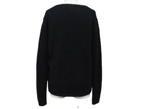 JIL SANDER ジルサンダー ニット Vネックセーター フェザーウェイト カシミヤ ブラック サイズ36 美品 中古 4b004795