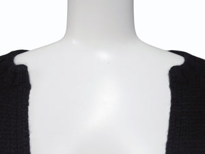 JIL SANDER ジルサンダー ニット Vネックセーター フェザーウェイト カシミヤ ブラック サイズ36 美品 中古 4b004795