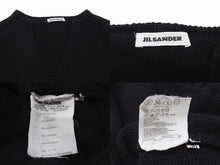 Load image into Gallery viewer, JIL SANDER ジルサンダー ニット Vネックセーター フェザーウェイト カシミヤ ブラック サイズ36 美品 中古 4b004795