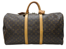 Load image into Gallery viewer, LOUIS VUITTON ルイヴィトン キーポル55 ボストンバッグ M41424 モノグラム PVC ヌメ革 旧型 ブラウン 良品 中古 4b004798