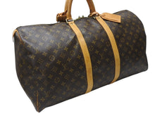 Load image into Gallery viewer, LOUIS VUITTON ルイヴィトン キーポル55 ボストンバッグ M41424 モノグラム PVC ヌメ革 旧型 ブラウン 良品 中古 4b004798
