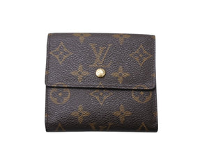 極美品 LOUIS VUITTON ルイヴィトン 二つ折り財布 ポルトモネ ピエ カルトクレディ M61652 ブラウン モノグラムキャンバス 中古 4b004800