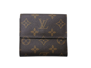 極美品 LOUIS VUITTON ルイヴィトン 二つ折り財布 ポルトモネ ピエ カルトクレディ M61652 ブラウン モノグラムキャンバス 中古 4b004800