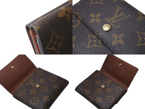 極美品 LOUIS VUITTON ルイヴィトン 二つ折り財布 ポルトモネ ピエ カルトクレディ M61652 ブラウン モノグラムキャンバス 中古 4b004800