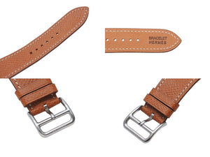 HERMES エルメス 腕時計 Hウォッチ クオーツ HH1.210 ステンレス レザー ブラウン シルバー金具 美品 中古 4b004804