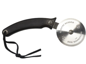 極美品 CHROME HEARTS クロムハーツ PIZZA CUTTER ピザカッター CHプラス ホースシュー エボニーウッド シルバー925 中古 4b004805