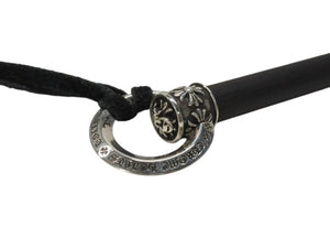 極美品 CHROME HEARTS クロムハーツ FLY SWATTER フライスワッター ハエ叩き CHプラス フレアニー ホースシュー エボニーウッド 中古 4b004807