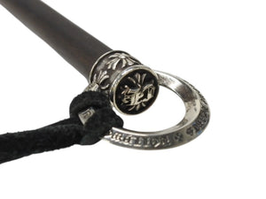 極美品 CHROME HEARTS クロムハーツ FLY SWATTER フライスワッター ハエ叩き CHプラス フレアニー ホースシュー エボニーウッド 中古 4b004807