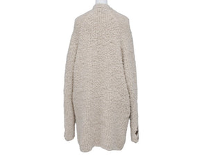 CHROME HEARTS クロムハーツ カシミヤ カーディガン サイズM CHクロスレザーパッチ クロスボールボタン ベージュ 美品 中古 4b004808
