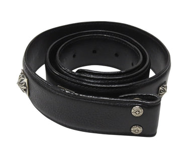 CHROME HEARTS クロムハーツ 1.5 STRP BUNDY バンディ ベルトストラップ サイズ36 ピラミッド シルバー925 レザー 美品 中古 4b004809