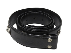 CHROME HEARTS クロムハーツ 1.5 STRP BUNDY バンディ ベルトストラップ サイズ36 ピラミッド シルバー925 レザー 美品 中古 4b004809