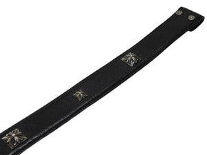 CHROME HEARTS クロムハーツ 1.5 STRP BUNDY バンディ ベルトストラップ サイズ36 ピラミッド シルバー925 レザー 美品 中古 4b004809