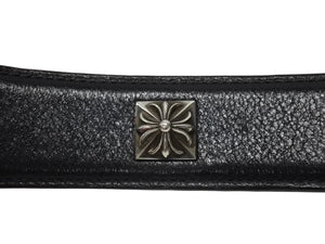 CHROME HEARTS クロムハーツ 1.5 STRP BUNDY バンディ ベルトストラップ サイズ36 ピラミッド シルバー925 レザー 美品 中古 4b004809