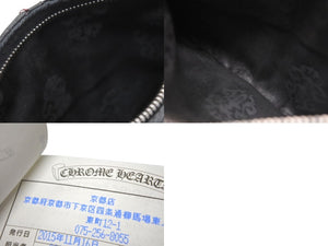 CHROME HEARTS クロムハーツ BANK ROBBER バンクロバー ラウンドジップ レザーウォレット 財布 CHクロス装飾 シルバー925 美品 中古 4b004812