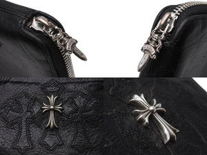CHROME HEARTS クロムハーツ BANK ROBBER バンクロバー ラウンドジップ レザーウォレット 財布 CHクロス装飾 シルバー925 美品 中古 4b004812