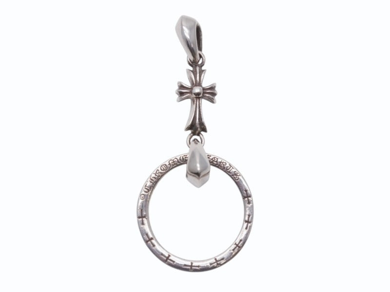 極美品 CHROME HEARTS クロムハーツ EWLP NTFL ベイビーファットクロス アイウェアループ ペンダントトップ 重量約10.9g シルバー 中古 4b004814