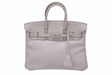 HERMES エルメス バーキン25 ハンドバッグ □L刻印 ヴォースイフト ローズドラジェ シルバー金具 美品 中古 4b004821