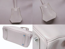 Load image into Gallery viewer, HERMES エルメス バーキン25 ハンドバッグ □L刻印 ヴォースイフト ローズドラジェ シルバー金具 美品 中古 4b004821
