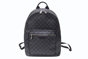 新品同様 LOUIS VUITTON ルイヴィトン リュック ジョッシュ ダミエグラフィット N41473 PVC レザー ブラック 中古 4b004823