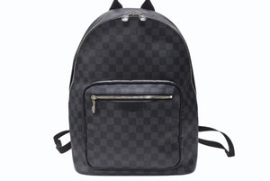 新品同様 LOUIS VUITTON ルイヴィトン リュック ジョッシュ ダミエグラフィット N41473 PVC レザー ブラック 中古 4b004823