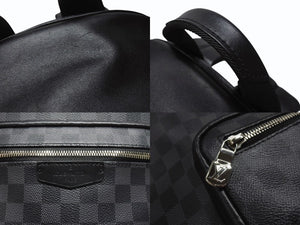 新品同様 LOUIS VUITTON ルイヴィトン リュック ジョッシュ ダミエグラフィット N41473 PVC レザー ブラック 中古 4b004823
