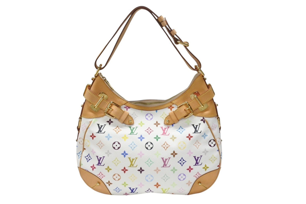 極美品 LOUIS VUITTON ルイヴィトン ショルダーバッグ グレタ M40195 モノグラム マルチカラー ホワイト 中古4b003525