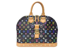 極美品 LOUIS VUITTON ルイヴィトン 村上隆 アルマGM ハンドバッグ M40442 モノグラム マルチカラー ブラック 中古 4b003841