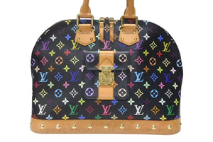 極美品 LOUIS VUITTON ルイヴィトン 村上隆 アルマGM ハンドバッグ M40442 モノグラム マルチカラー ブラック 中古 4b003841