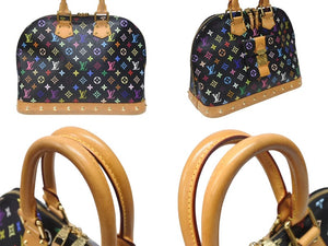 極美品 LOUIS VUITTON ルイヴィトン 村上隆 アルマGM ハンドバッグ M40442 モノグラム マルチカラー ブラック 中古 4b003841