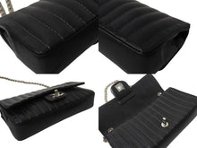 Load image into Gallery viewer, CHANEL シャネル マドモアゼル ダブルフラップ チェーンショルダーバッグ 10番台 ラムスキン ブラック シルバー金具 美品 中古 4b004827