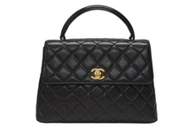 Load image into Gallery viewer, 極美品 CHANEL シャネル ケリー型 マトラッセ ハンドバッグ スモール 4番台 ラムレザー ブラック ゴールド金具 中古 4b004829