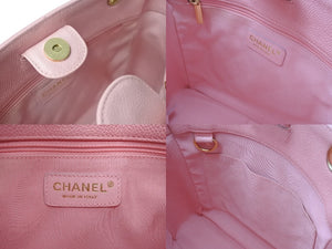 極美品 CHANEL シャネル PST マトラッセ チェーントート CCステッチ A50994 11番台 キャビアスキン ピンク ゴールド金具 中古 4b004830
