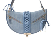 Load image into Gallery viewer, 極美品 希少 Christian Dior クリスチャンディオール ワンショルダーバッグ アドミットイット デニム ブルー シルバー金具 中古 4b004832