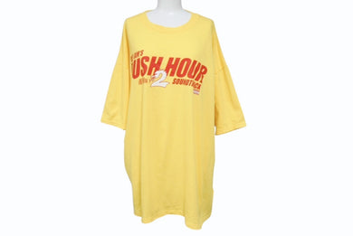 DEF JAM デフジャム 00's ラッシュアワー2 サントラ映画半袖Ｔシャツ コットン イエロー レッド サイズXL 美品 中古 4b004836 