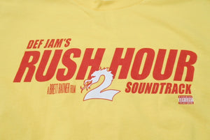 DEF JAM デフジャム 00's ラッシュアワー2 サントラ 映画 半袖Ｔシャツ コットン イエロー レッド サイズXL 美品 中古 4b004836
