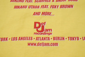DEF JAM デフジャム 00's ラッシュアワー2 サントラ 映画 半袖Ｔシャツ コットン イエロー レッド サイズXL 美品 中古 4b004836