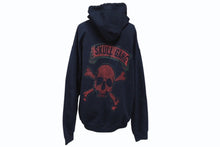 Load image into Gallery viewer, SKULL GANG スカルギャング プリント ジップアップパーカー クロスボーン HIPHOP ブラック レッド サイズM 美品 中古 4b004837