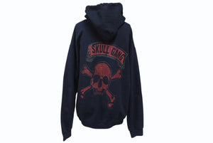 SKULL GANG スカルギャング プリント ジップアップパーカー クロスボーン HIPHOP ブラック レッド サイズM 美品 中古 4b004837