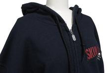 Load image into Gallery viewer, SKULL GANG スカルギャング プリント ジップアップパーカー クロスボーン HIPHOP ブラック レッド サイズM 美品 中古 4b004837