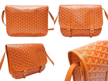 Load image into Gallery viewer, GOYARD ゴヤール ベルヴェデーレ GM メッセンジャーバッグ ショルダーバッグ フランス製 PVC レザー オレンジ シルバー 美品 中古 4b004839