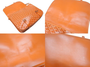 GOYARD ゴヤール ベルヴェデーレ GM メッセンジャーバッグ ショルダーバッグ フランス製 PVC レザー オレンジ シルバー 美品 中古 4b004839
