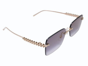 極美品 CARTIER カルティエ クラッシュ ドゥ サングラス リムレス ESW00748 グラデーショングレー ゴールド金具 中古 4b004840
