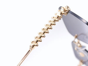 極美品 CARTIER カルティエ クラッシュ ドゥ サングラス リムレス ESW00748 グラデーショングレー ゴールド金具 中古 4b004840