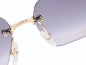 極美品 CARTIER カルティエ クラッシュ ドゥ サングラス リムレス ESW00748 グラデーショングレー ゴールド金具 中古 4b004840