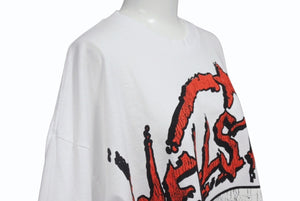 新品未使用 HELLSTAR ヘルスター RECORDS レコーズ 長袖Tシャツ サイズXL マルチプリント ホワイト ブラック レッド 中古 4b004843