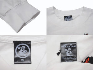 新品未使用 HELLSTAR ヘルスター RECORDS レコーズ 長袖Tシャツ サイズXL マルチプリント ホワイト ブラック レッド 中古 4b004843
