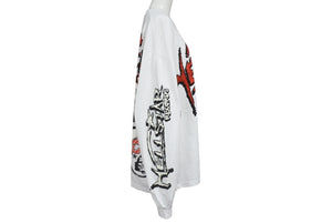 新品未使用 HELLSTAR ヘルスター RECORDS レコーズ 長袖Tシャツ サイズXL マルチプリント ホワイト ブラック レッド 中古 4b004844